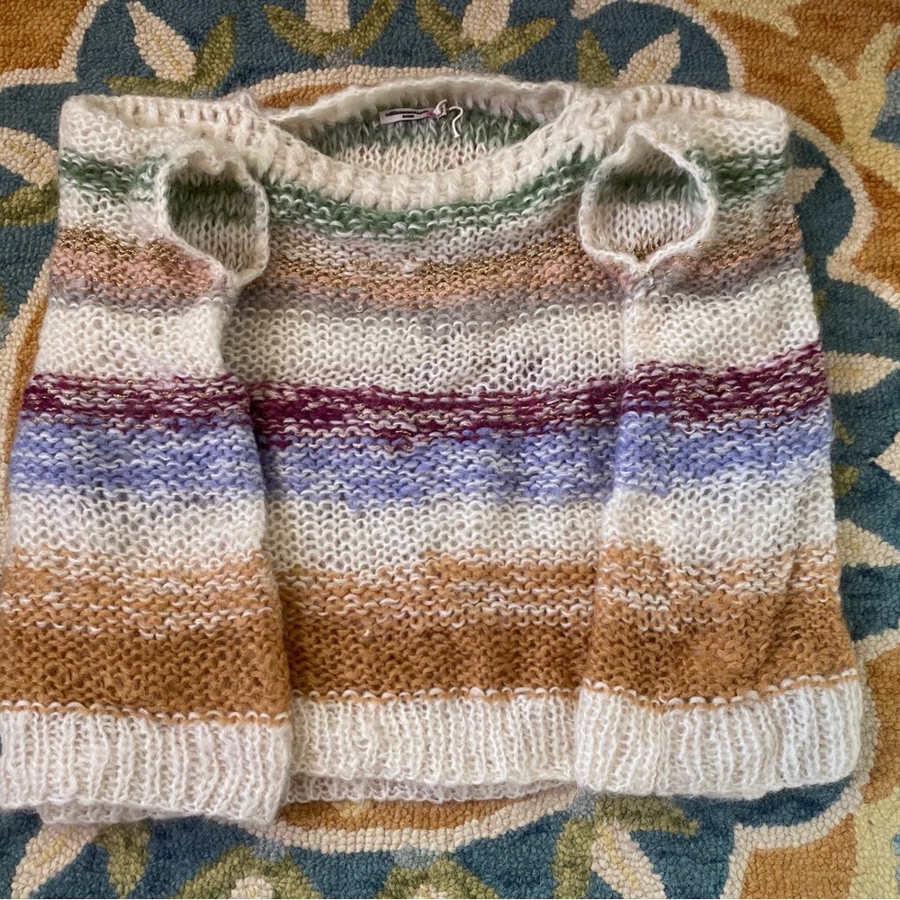 “Rainbow” Striped Mes Demoiselles Mohair Sweater